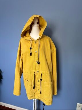 Vintage CORNICHE Yellow
Denim Hoodie Jacket 100 cotton